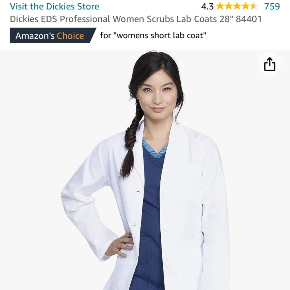 Dickies EDS Professional Women Scrubs Lab Coats 28"